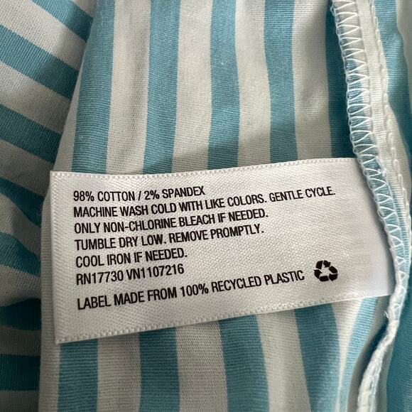 A New Day Women's Blue Striped Puff Sleeve Blouse - Size XXL - NWT - Picture 5 of 9